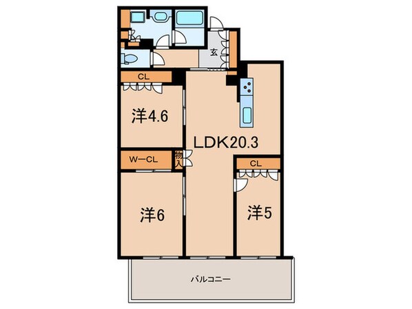 プラウド西宮北口(102)の物件間取画像